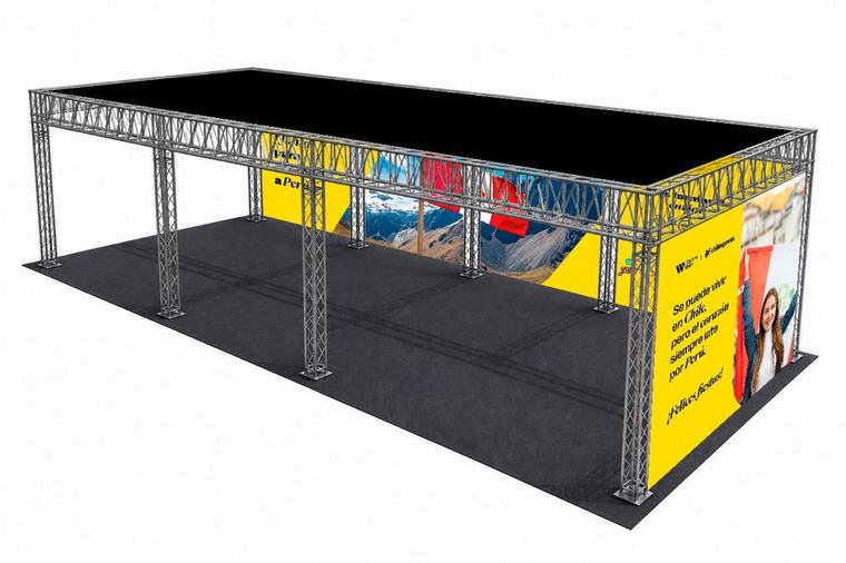 Stands y estructuras para ferias para Western Union · Chilexpress